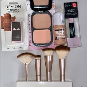 5 Pc Revlon, Giovi, Candie Couture Foundation, Color Corrector & Mini Brush Set
